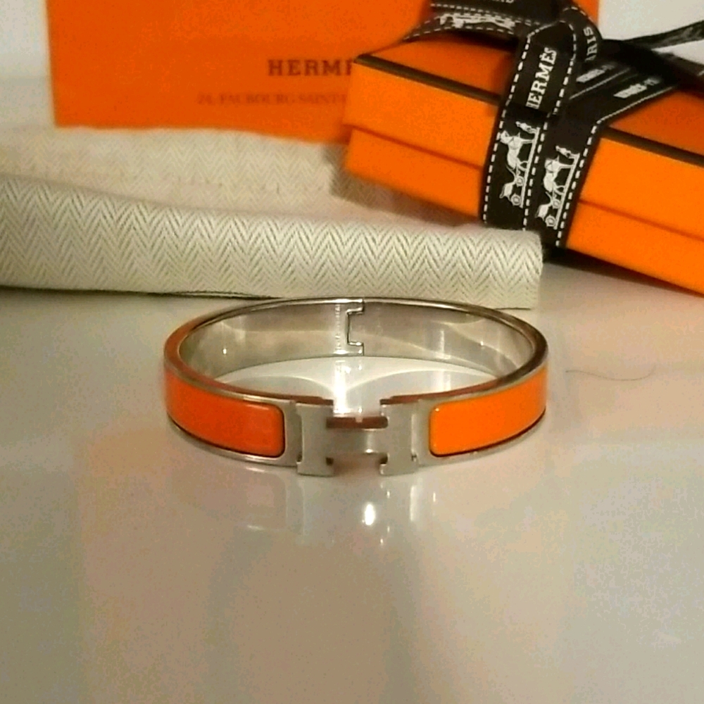 Hermes Clic Clac  H Bracelet in Orange